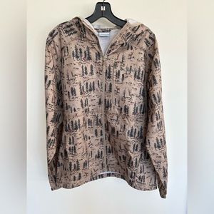 Columbia Lightweight Rain Jacket - Water Resistant - Forrest Pattern - Men’s M